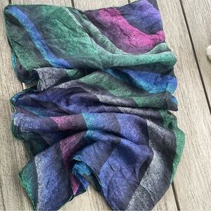 Multicolor Abstract Vintage Silk Scarf